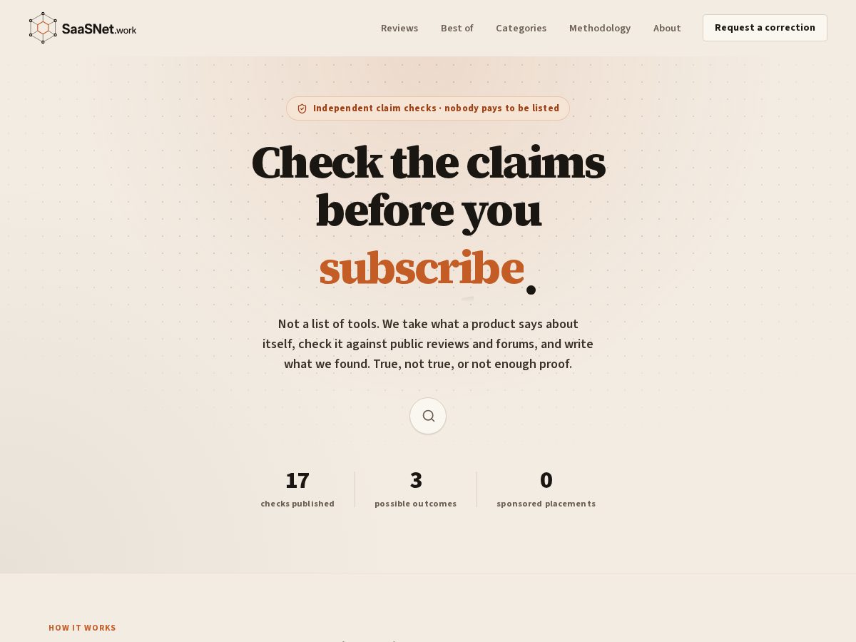 Landing-page snapshot of saasnet.work