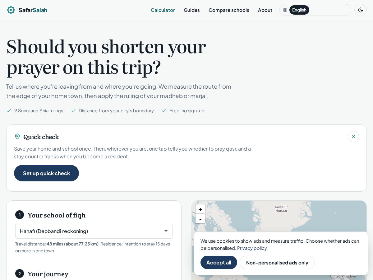 Landing-page snapshot of safarsalah.com
