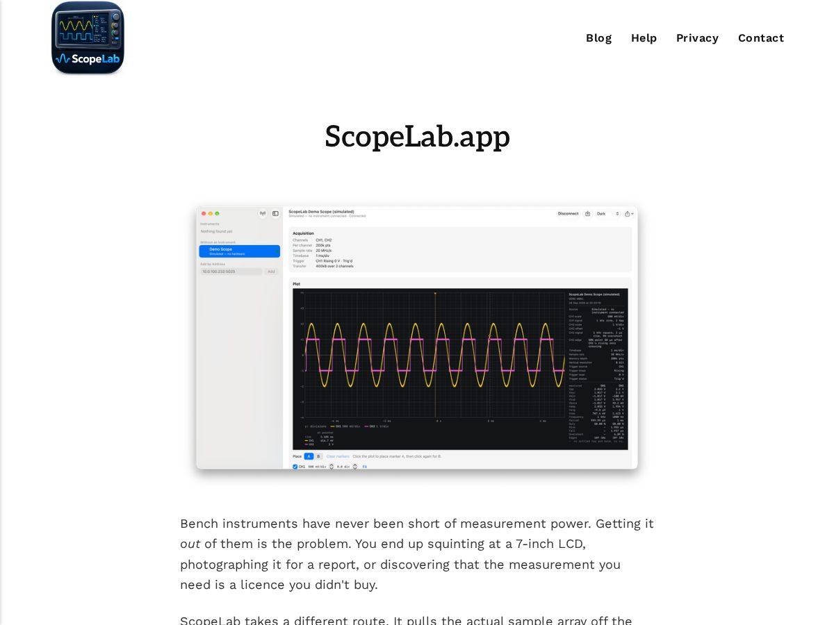 Landing-page snapshot of scopelab.app