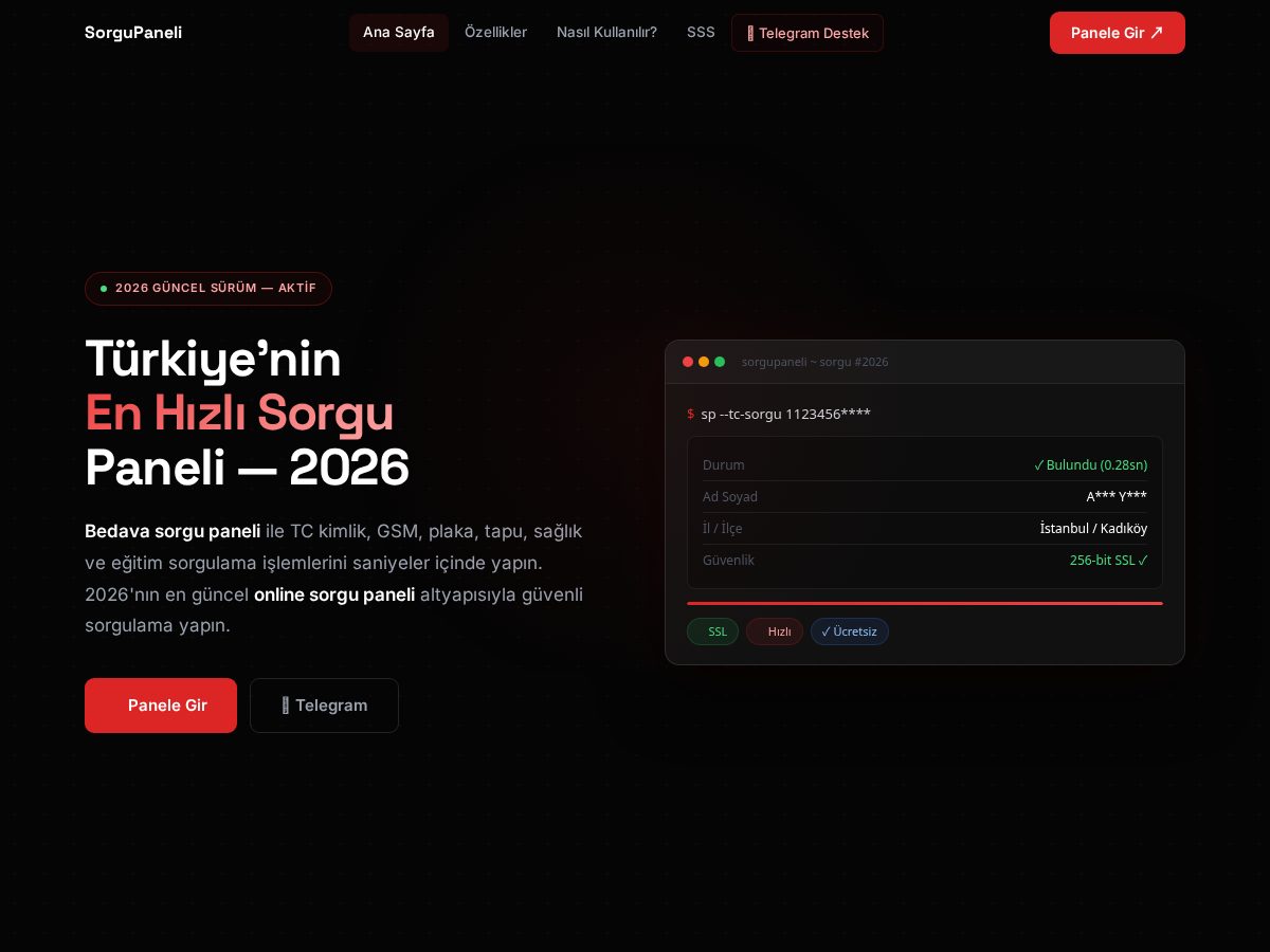 Landing-page snapshot of sorgupaneli.art
