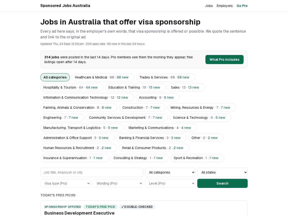 Landing-page snapshot of sponsoredjobsaustralia.com