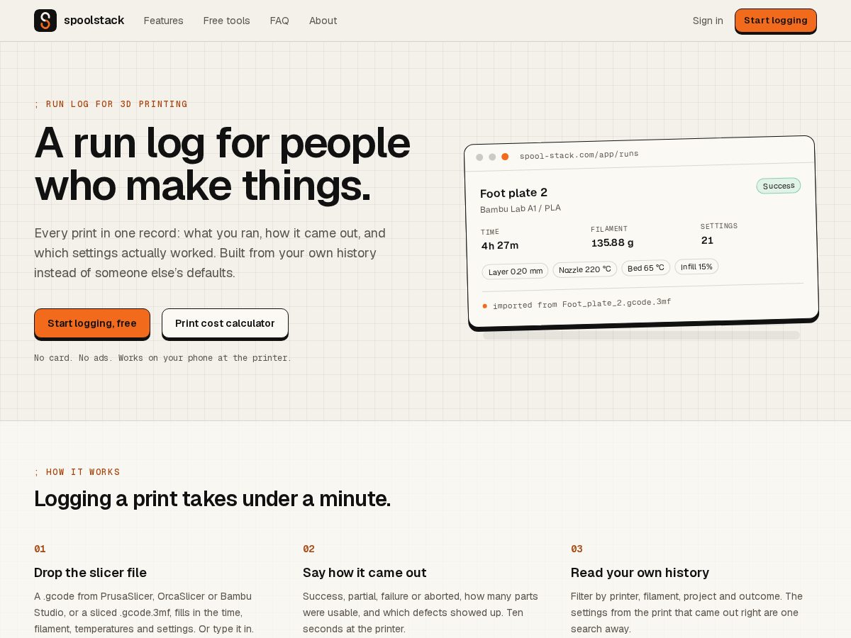 Landing-page snapshot of spool-stack.com