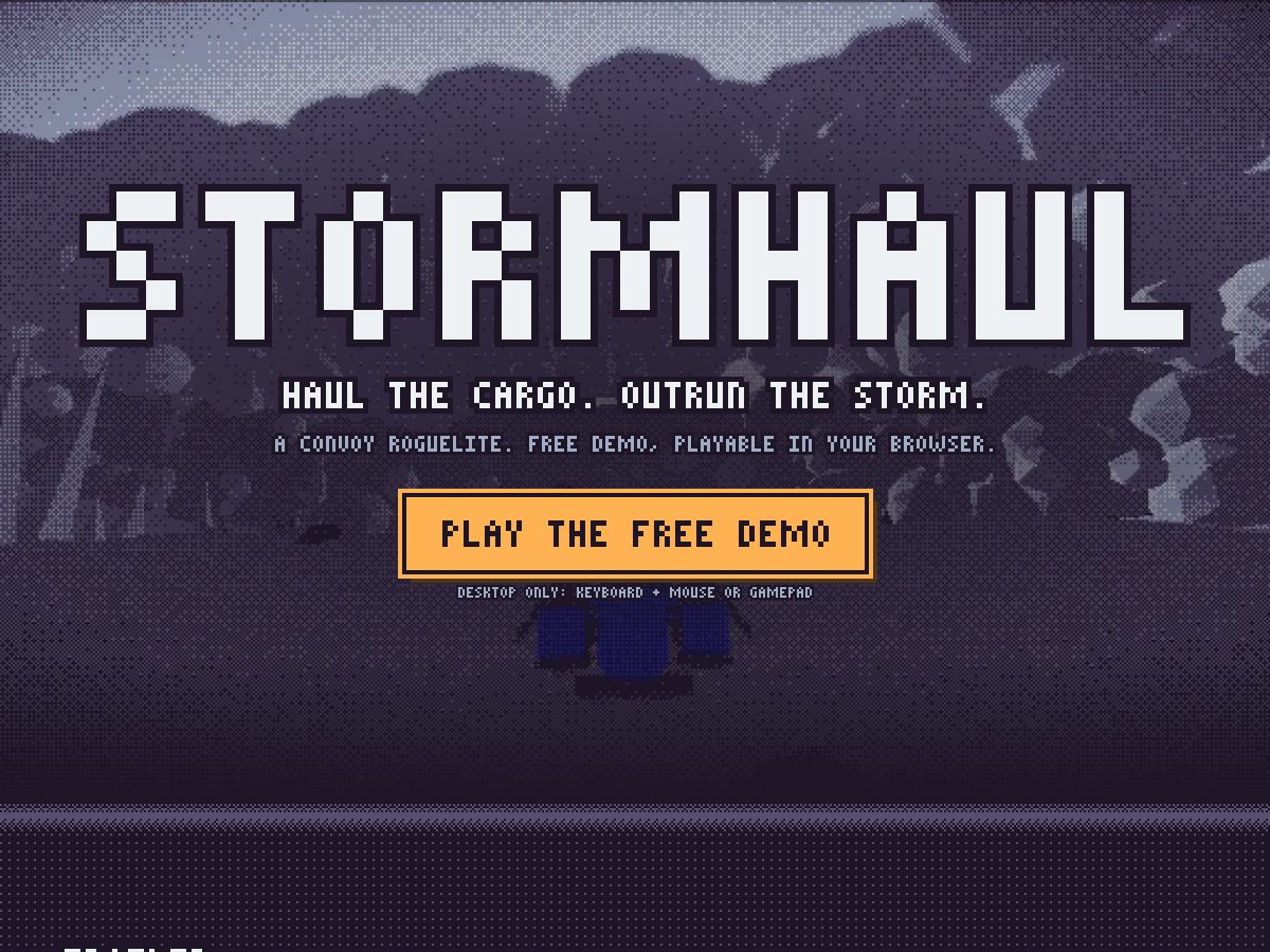 Landing-page snapshot of stormhaulgame.com