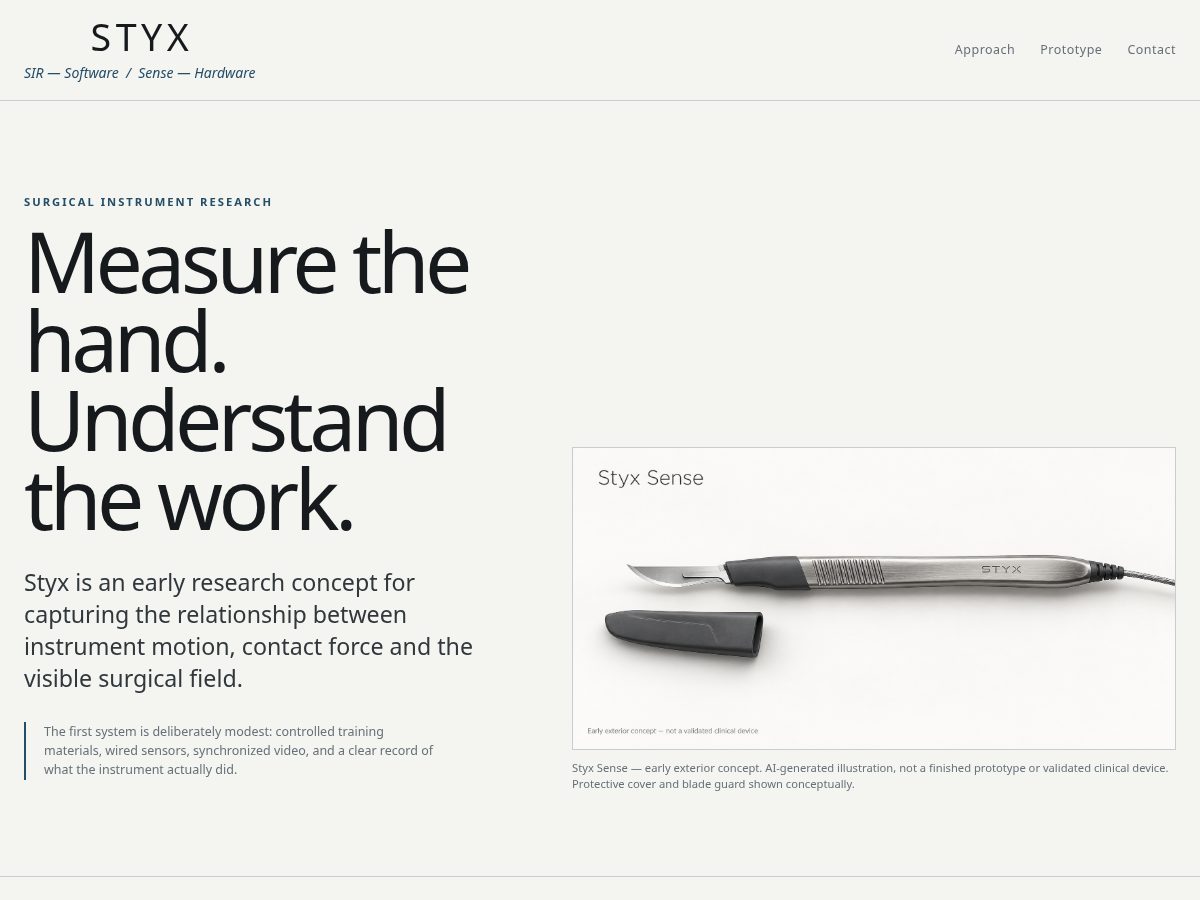 Landing-page snapshot of styxsir.com