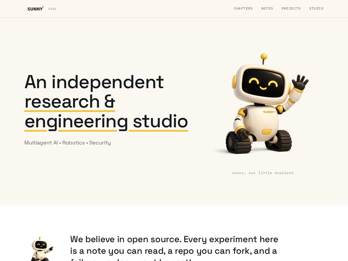 Landing-page snapshot of sunnygoes.xyz