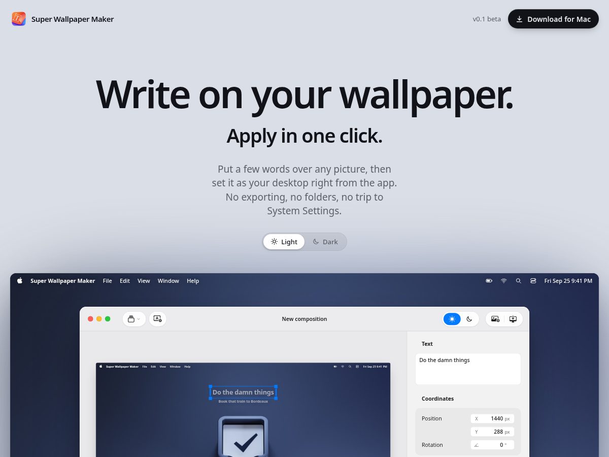 Landing-page snapshot of superwallpapermaker.com