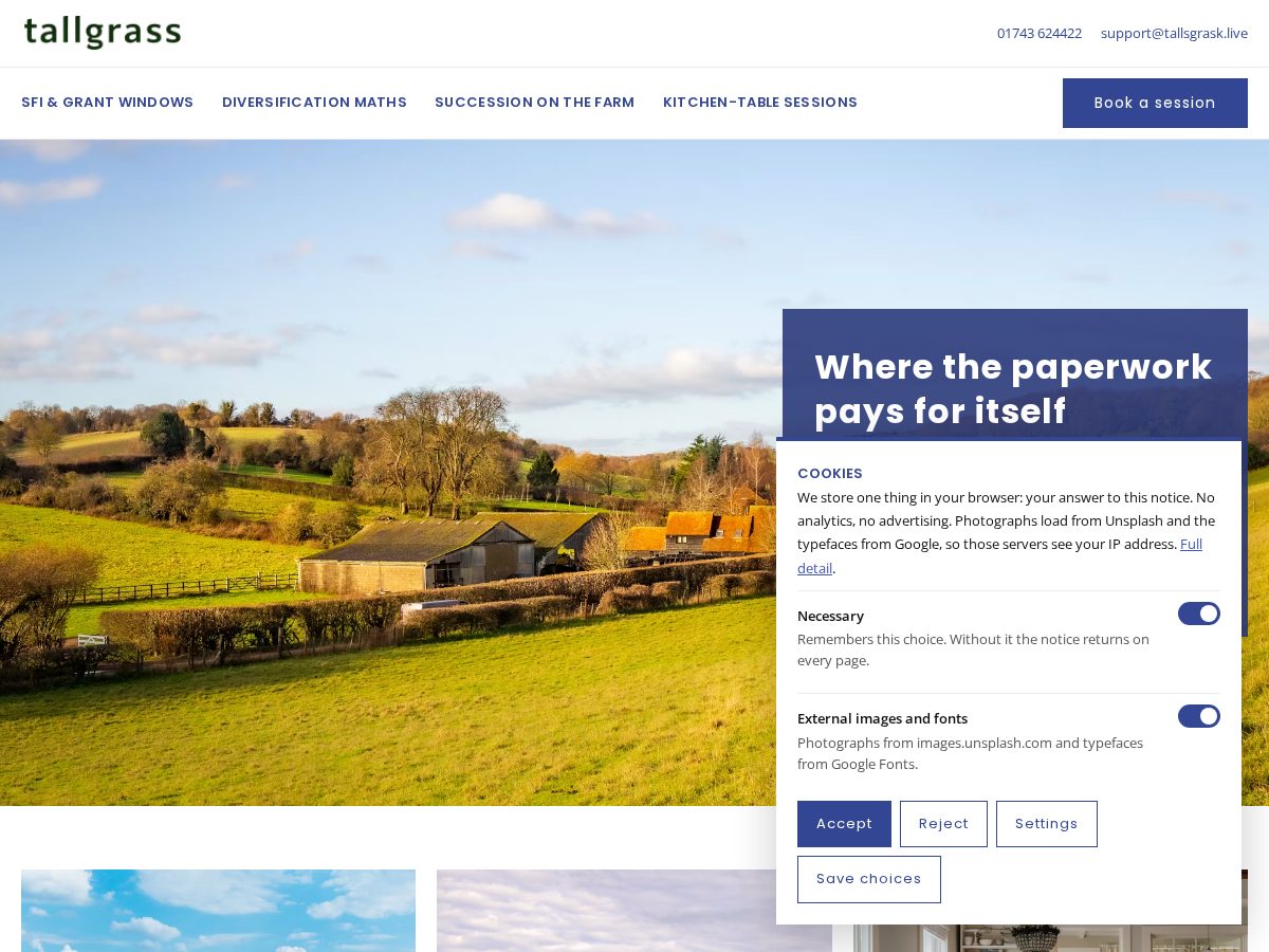 Landing-page snapshot of tallsgrask.live