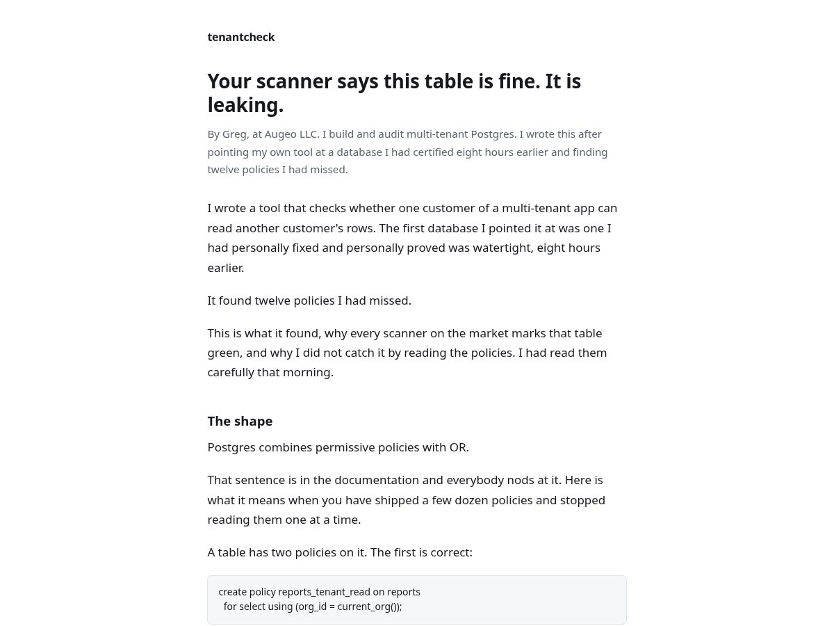 Landing-page snapshot of tenantcheck.dev