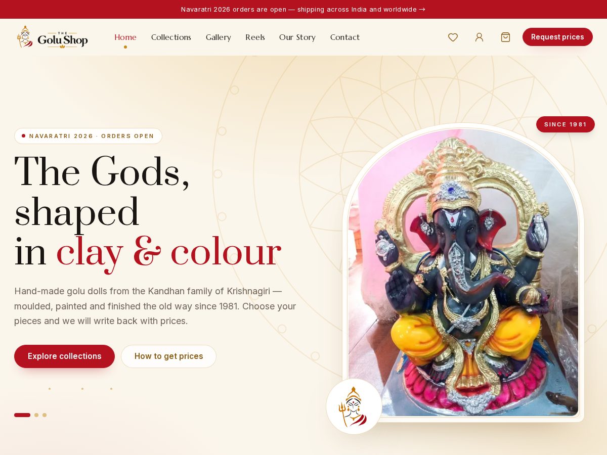 Landing-page snapshot of thegollushop.com