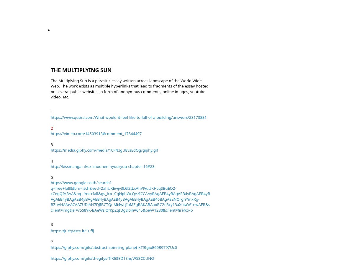 Landing-page snapshot of themultiplyingsun.net