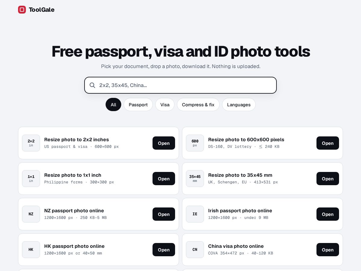 Landing-page snapshot of toolgale.top