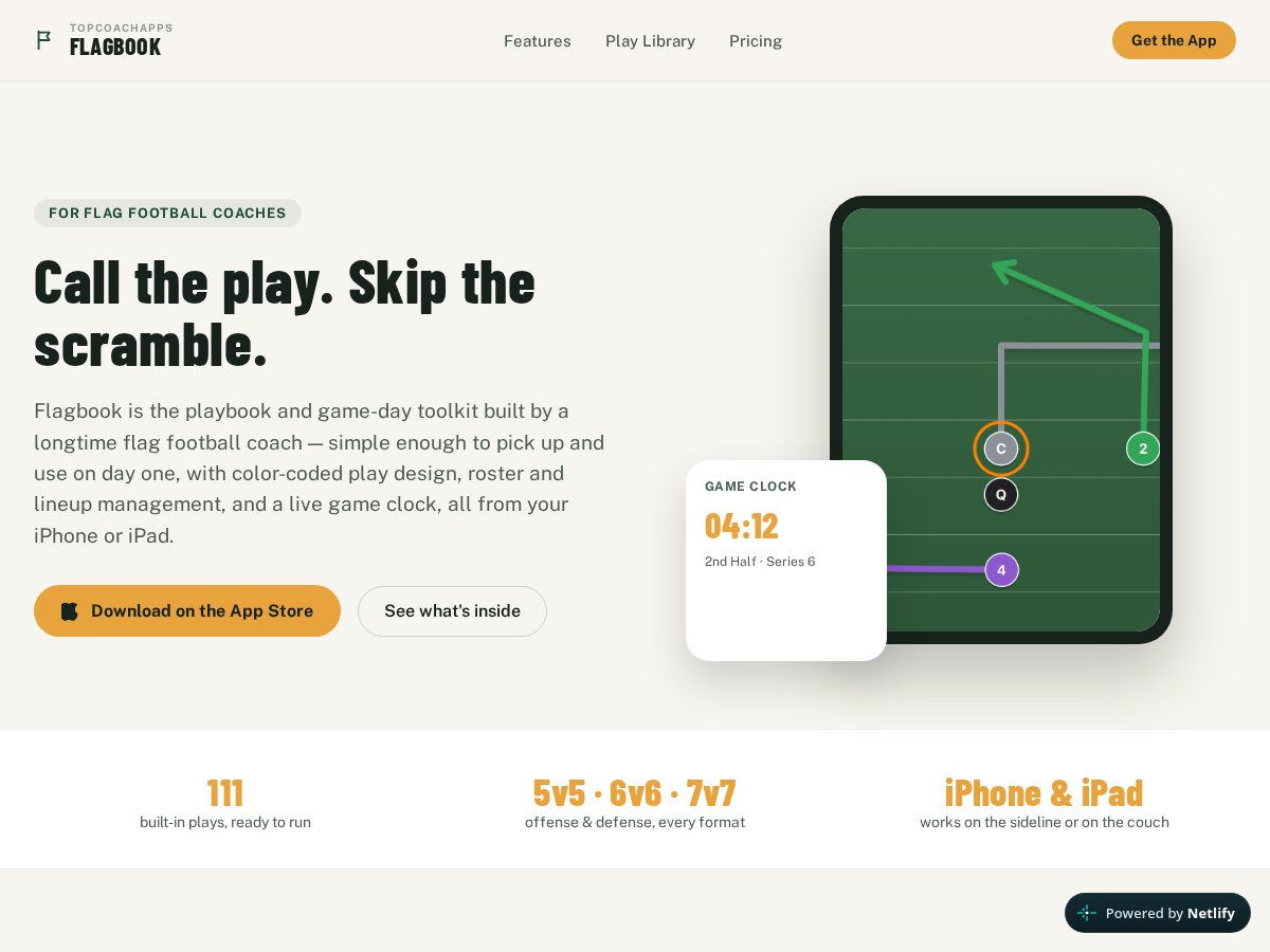 Landing-page snapshot of topcoachapps.com