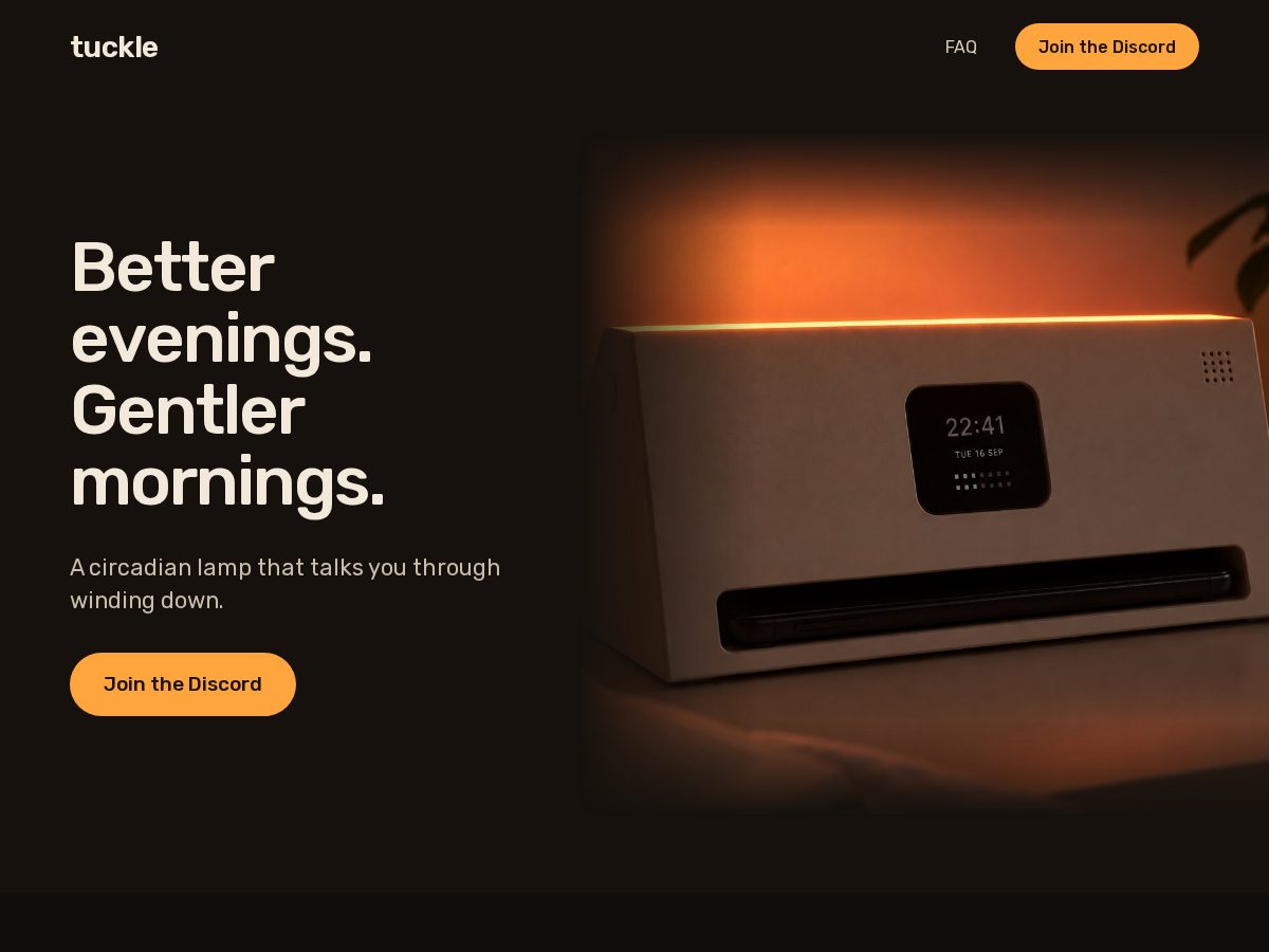 Landing-page snapshot of tuckle.tech