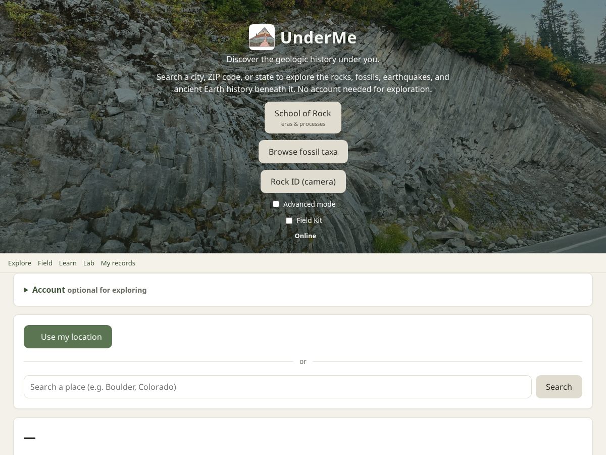 Landing-page snapshot of underme.org