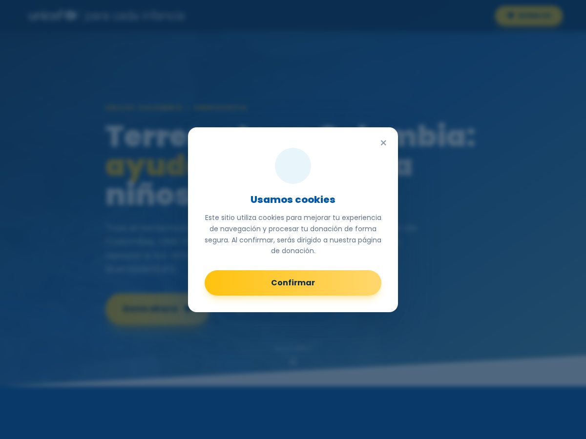 Landing-page snapshot of unicefdoncionescol.top