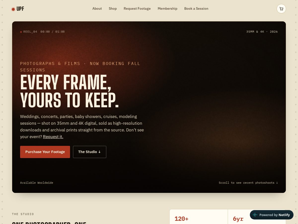 Landing-page snapshot of universelpartyfreaks.com