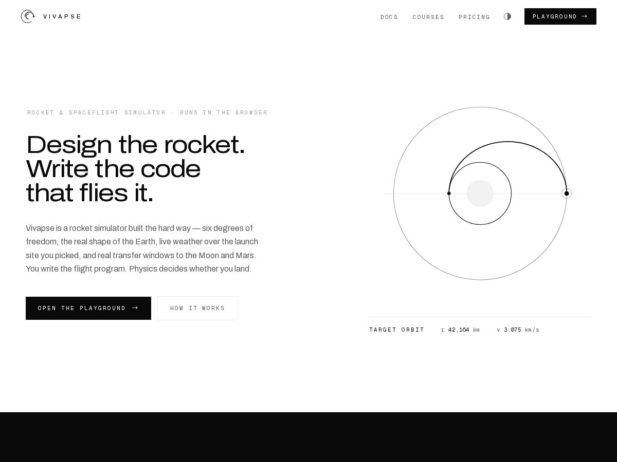 Landing-page snapshot of vivapse.space