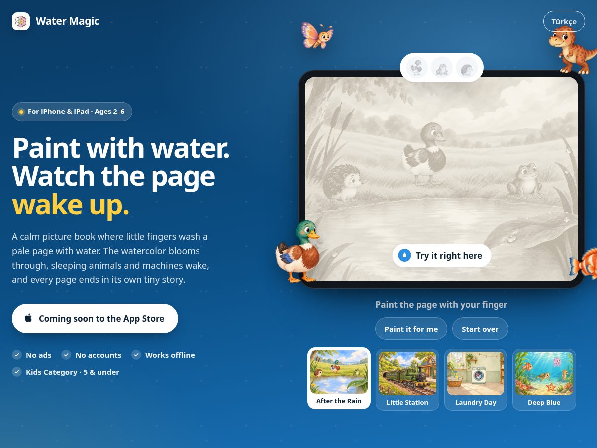 Landing-page snapshot of watermagicapp.com