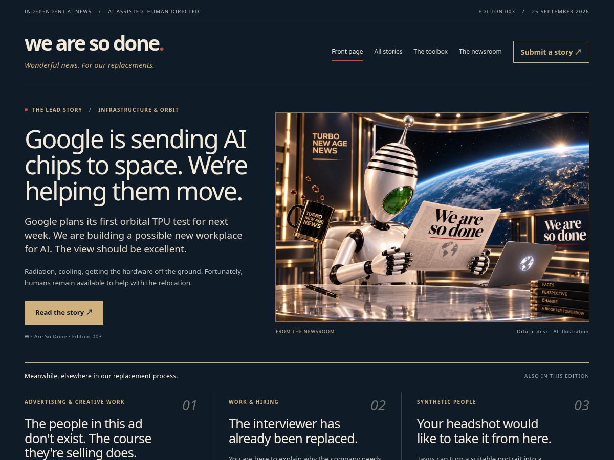 Landing-page snapshot of wearesodone.org
