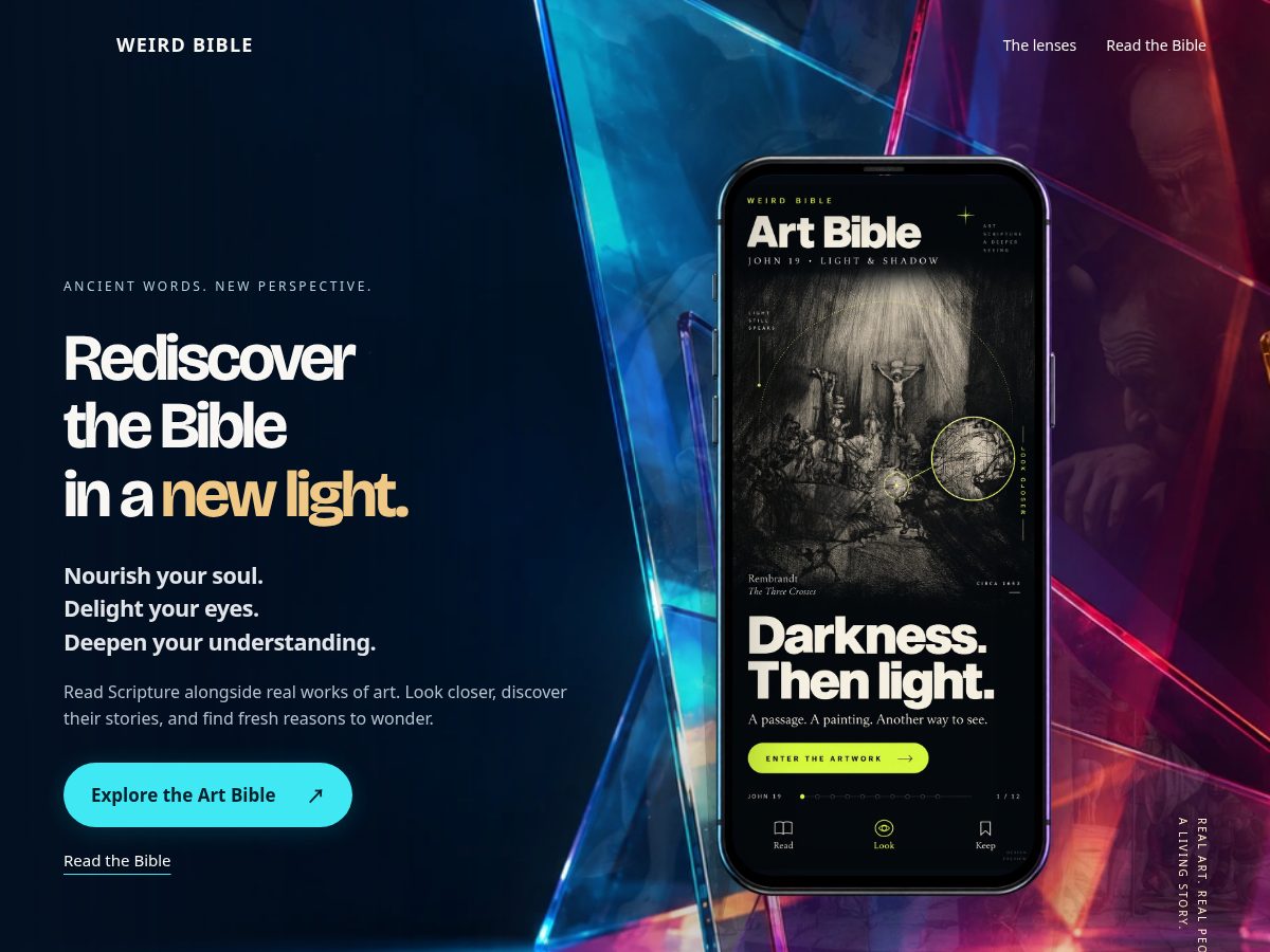 Landing-page snapshot of weirdbible.com