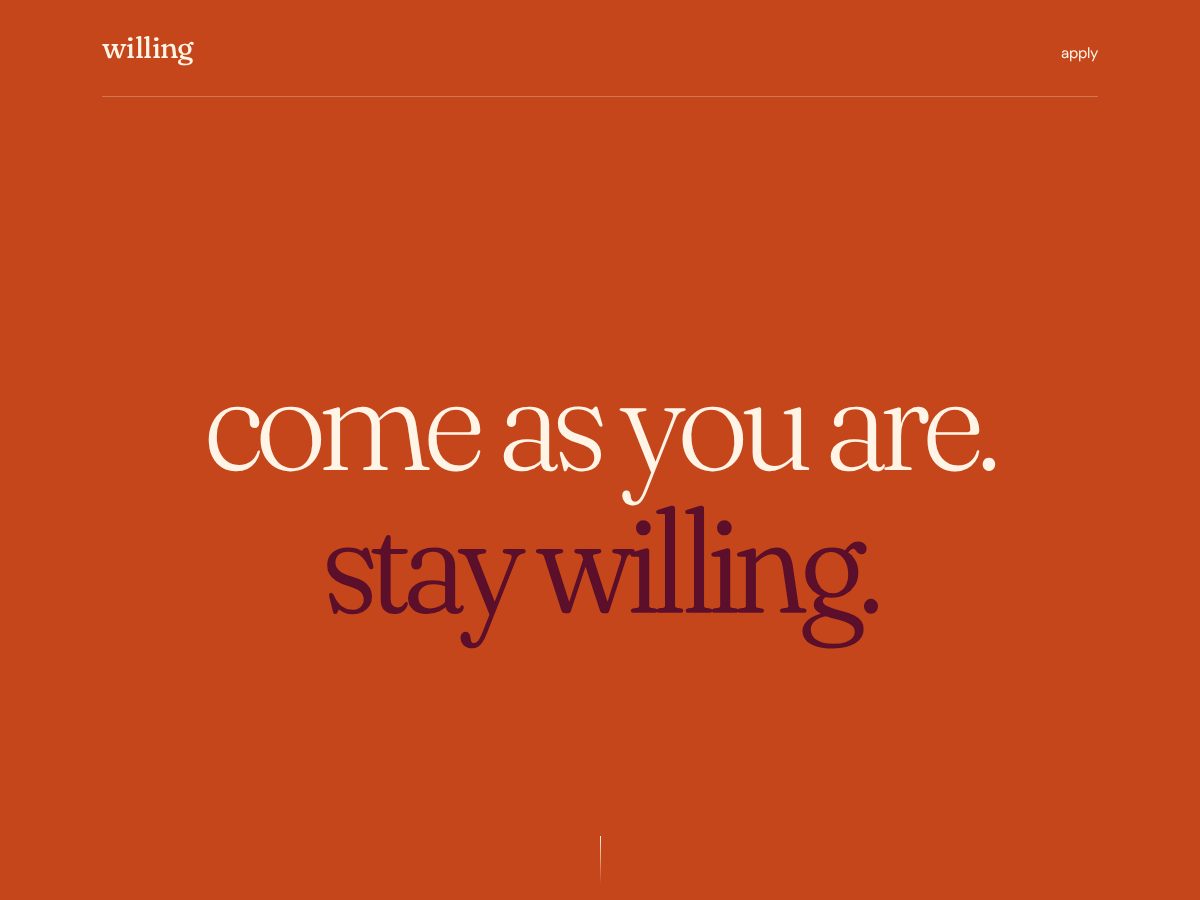 Landing-page snapshot of willing.life