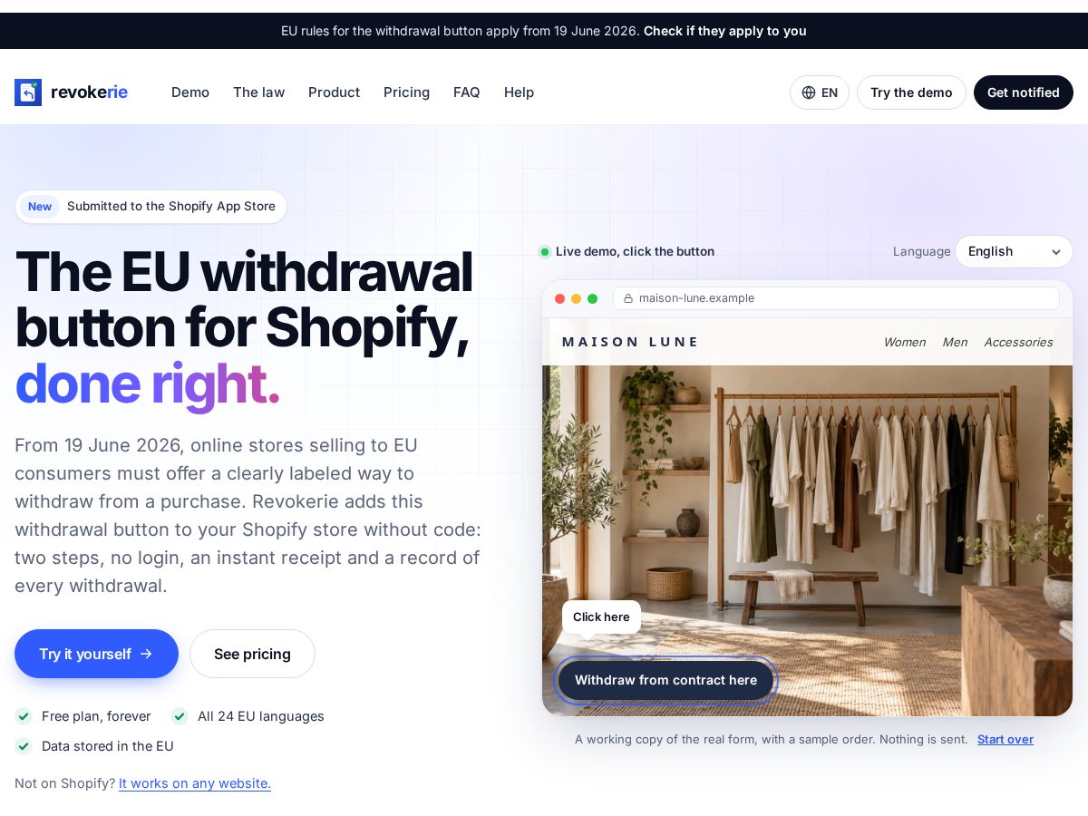 Landing-page snapshot of withdrawalform.com