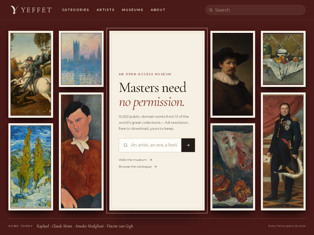Landing-page snapshot of yafette.com