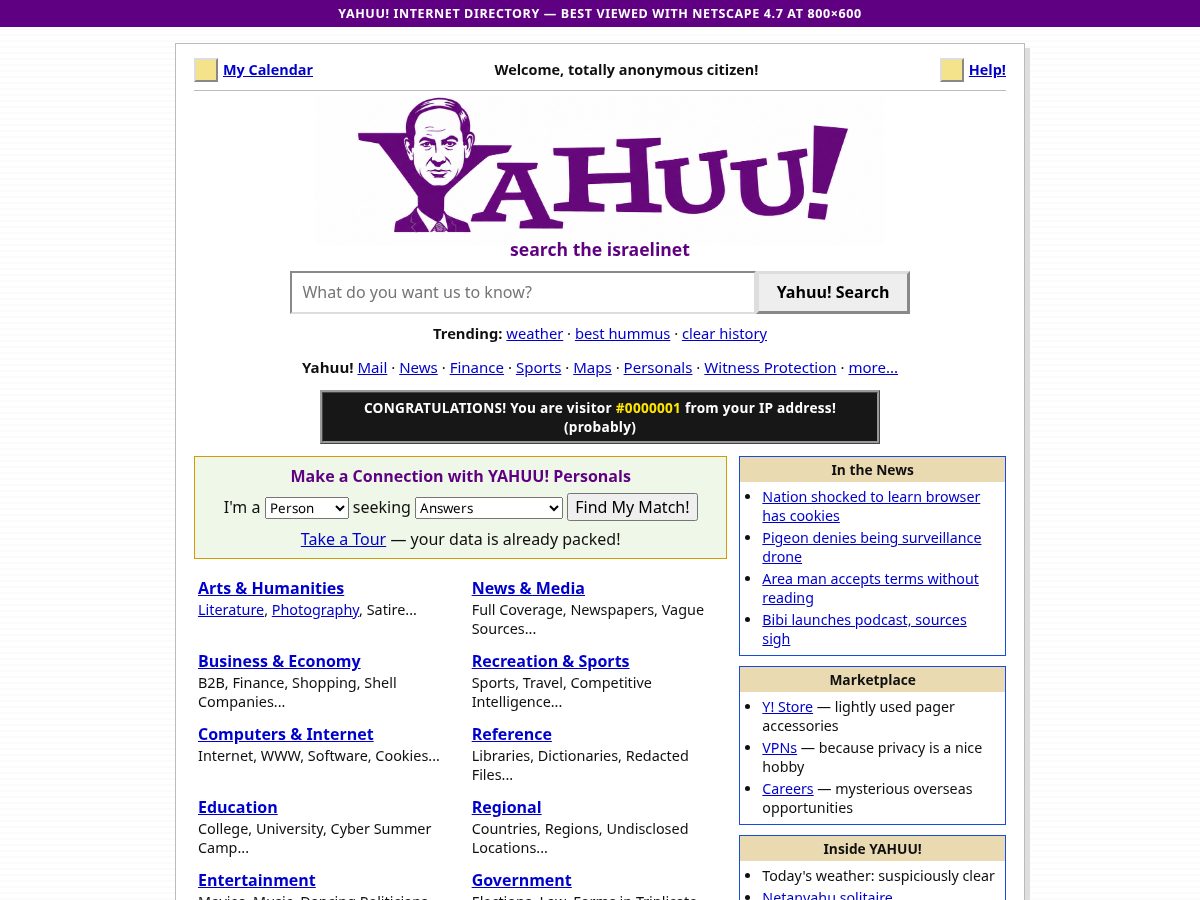 Landing-page snapshot of yahuu.app