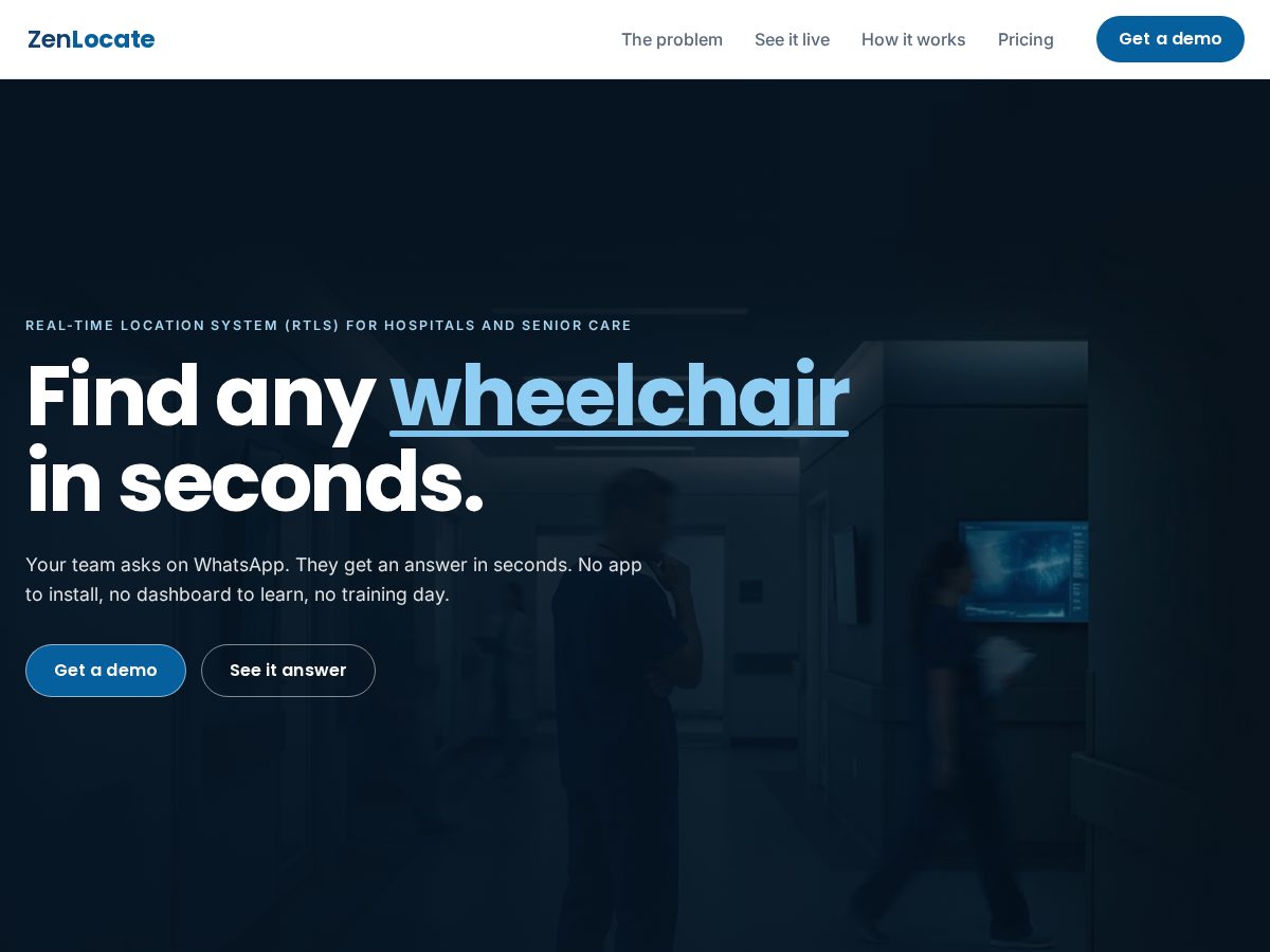 Landing-page snapshot of zenlocate.com