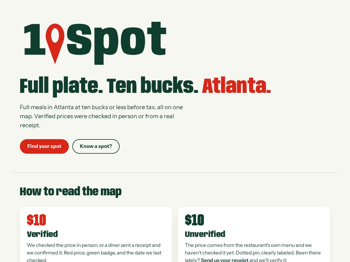 Landing-page snapshot of 10spotatl.com