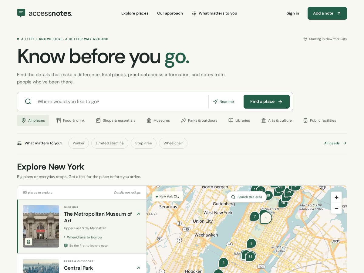 Landing-page snapshot of accessnotes.org