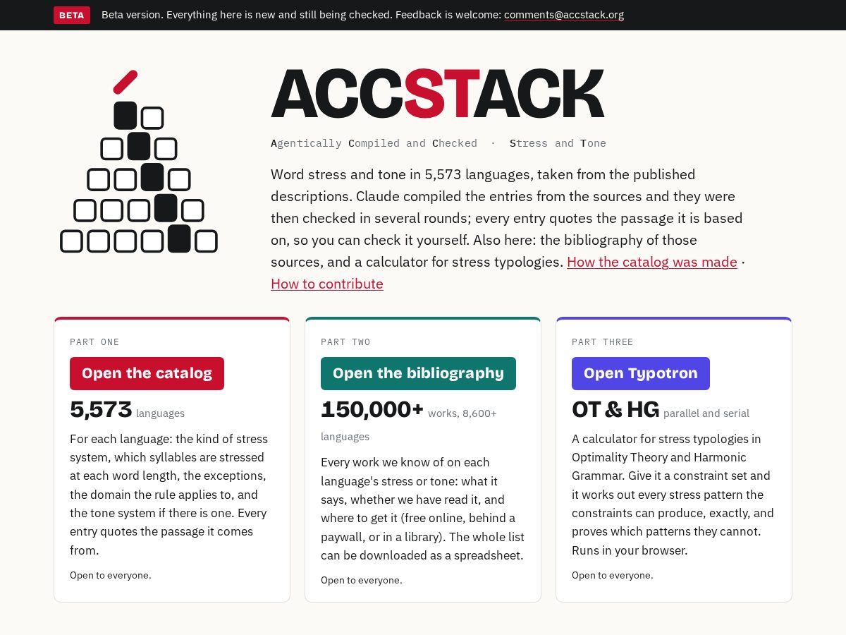 Landing-page snapshot of accstack.org