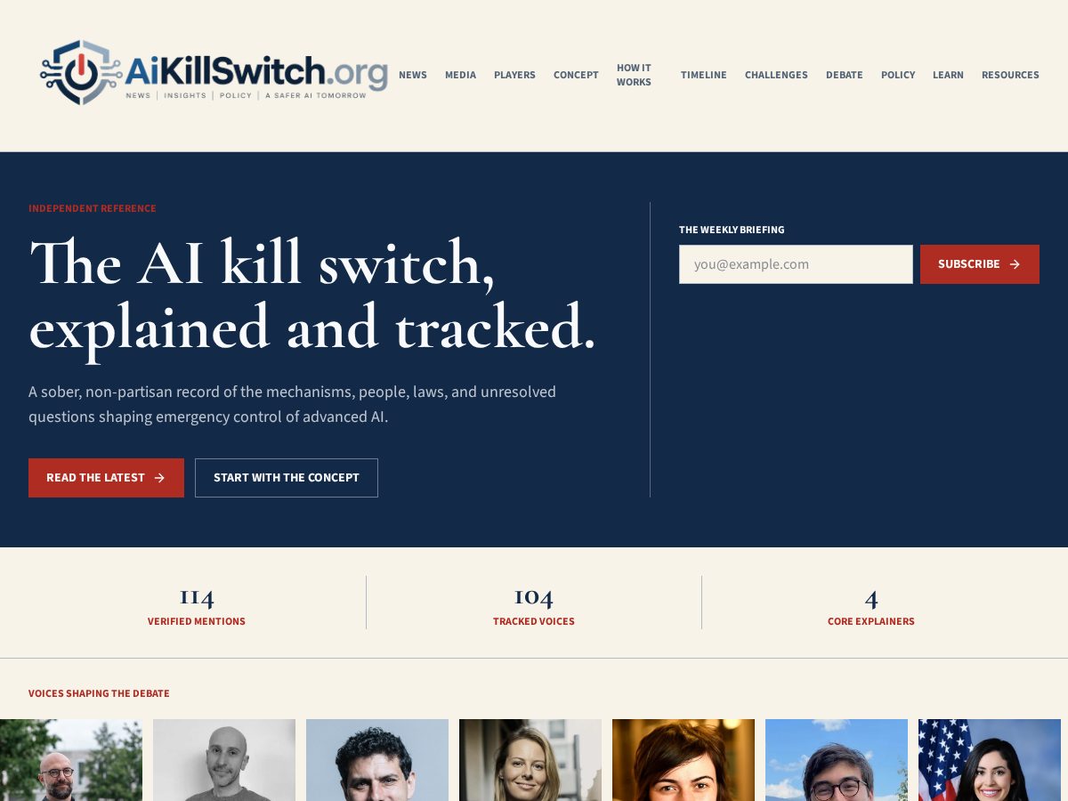 Landing-page snapshot of agentickillswitch.org