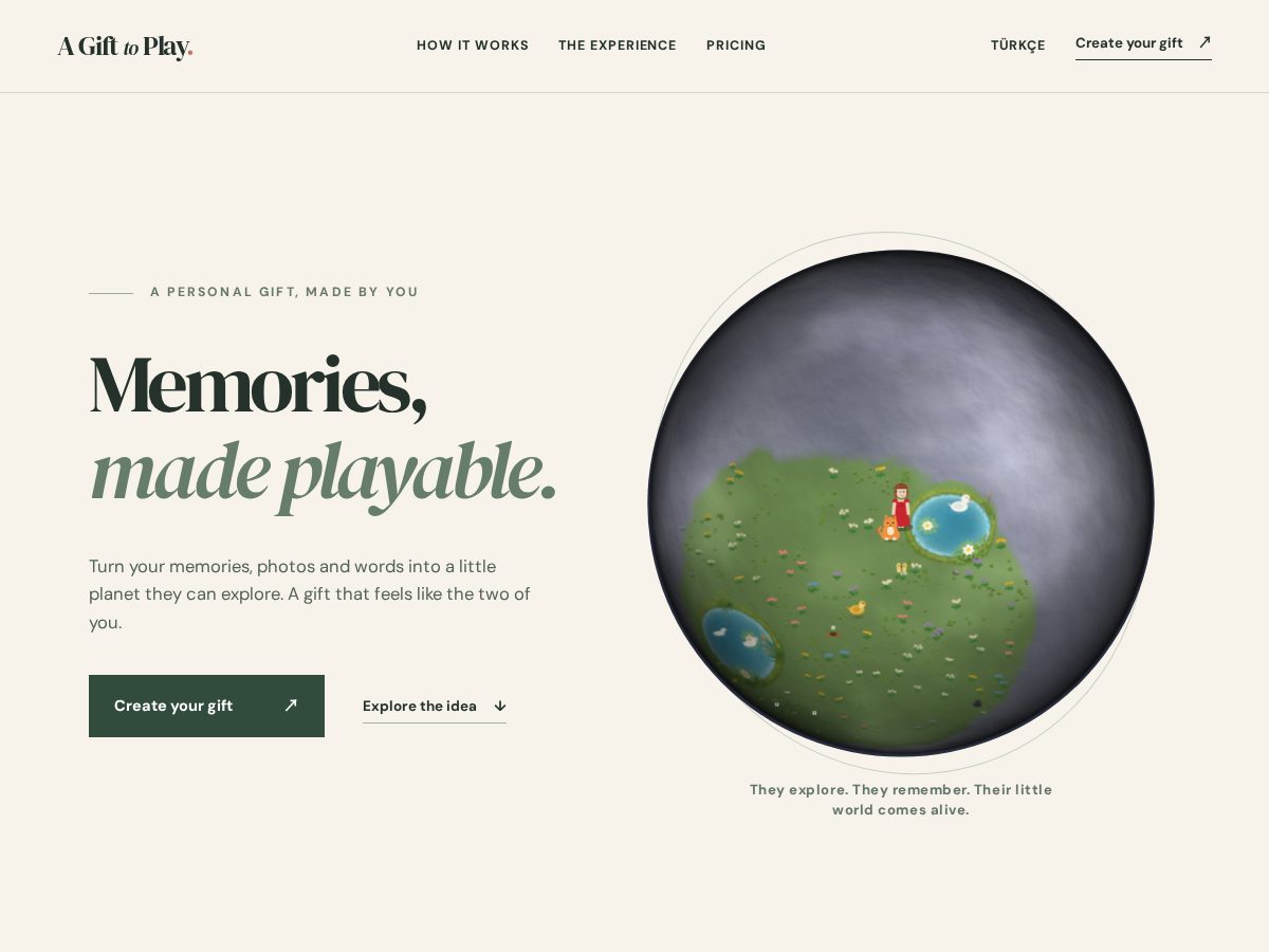 Landing-page snapshot of agifttoplay.com
