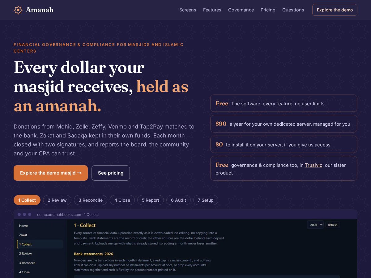 Landing-page snapshot of amanahbooks.com