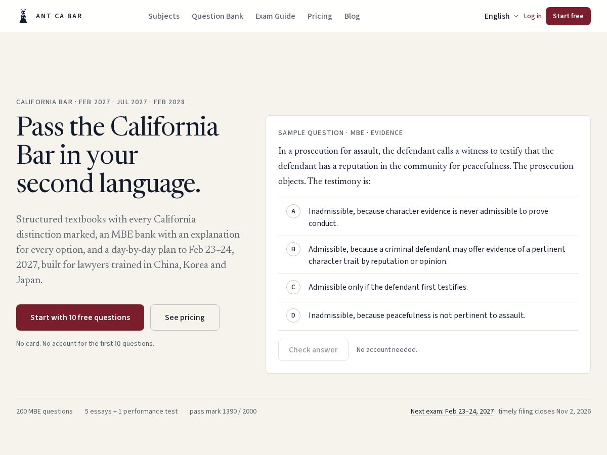 Landing-page snapshot of antcabar.com