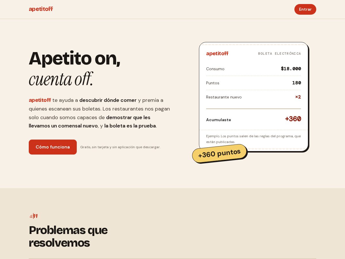 Landing-page snapshot of appetitoff.app