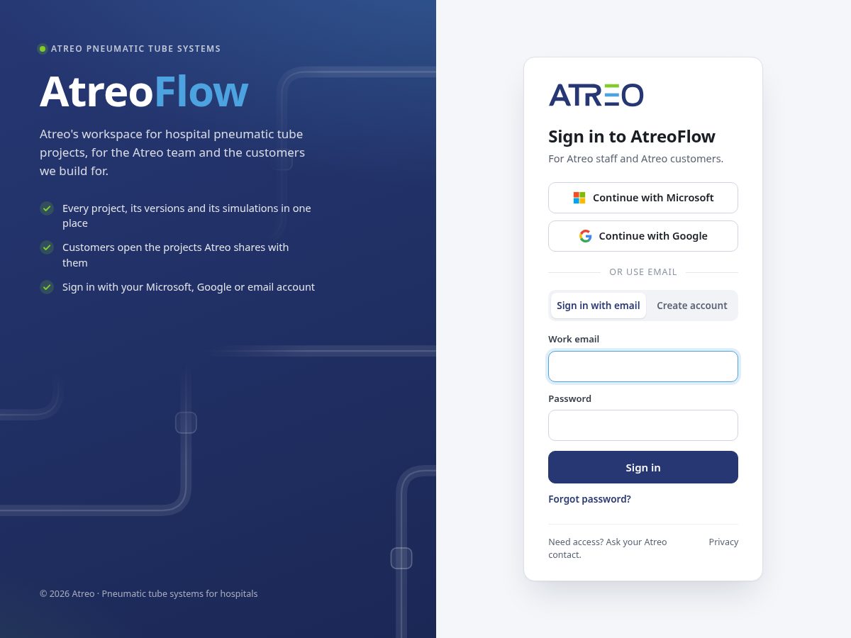 Landing-page snapshot of atreoflow.com