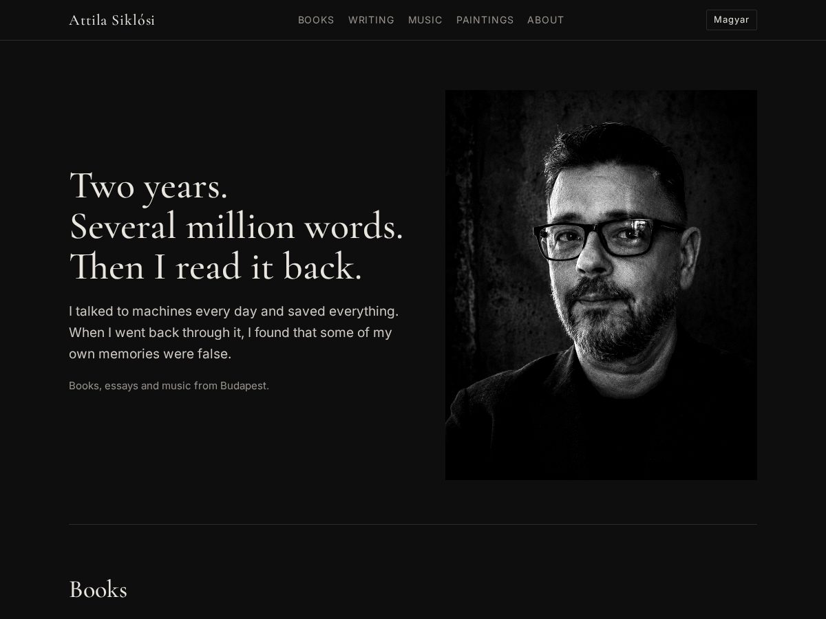 Landing-page snapshot of attilasiklosi.com
