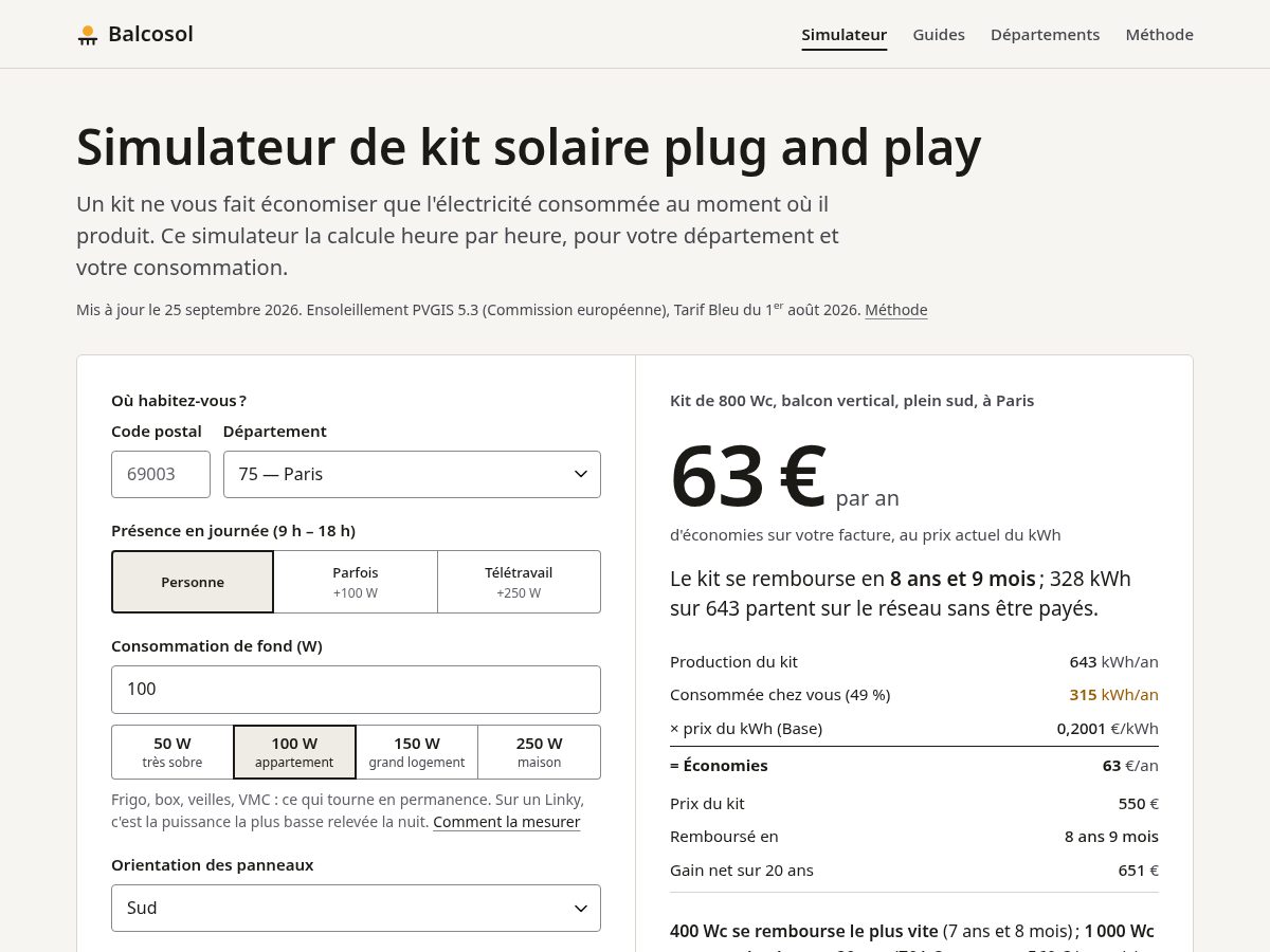 Landing-page snapshot of balcosol.net