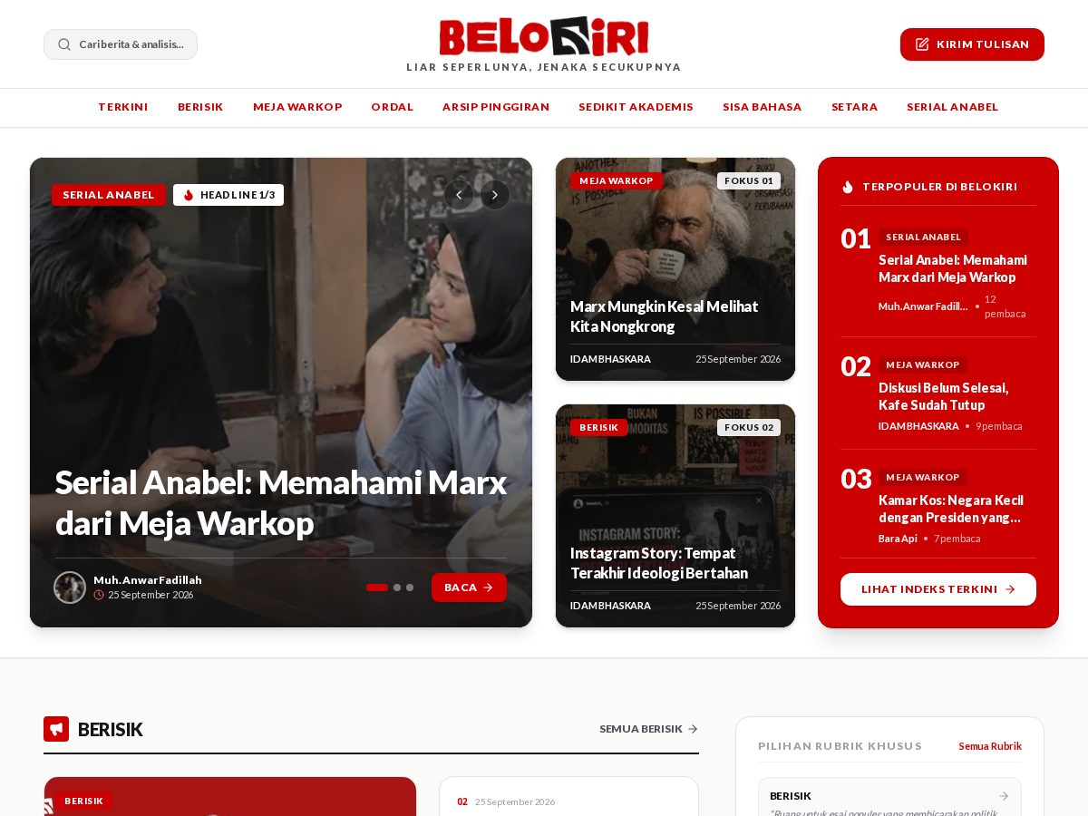 Landing-page snapshot of belokiri.site