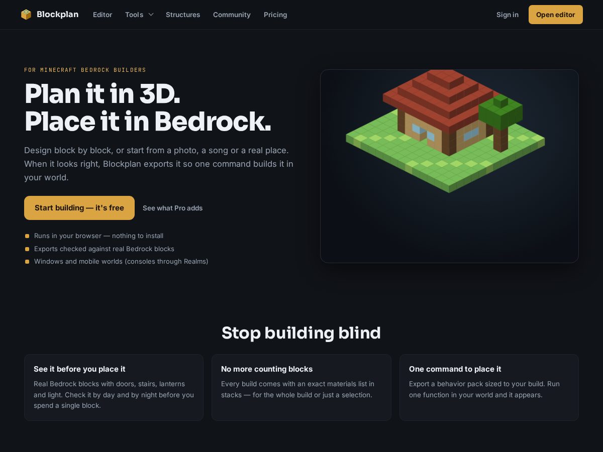Landing-page snapshot of blockplan.build