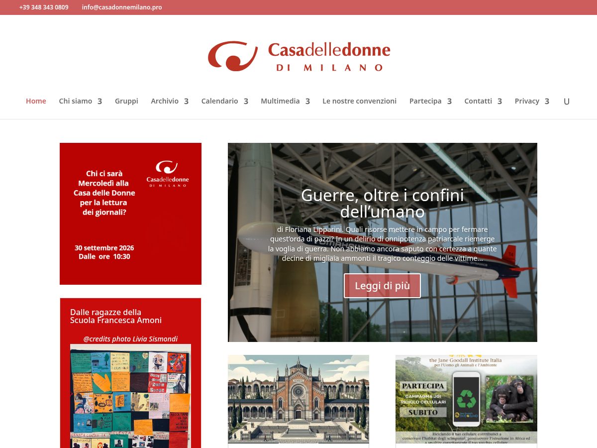 Landing-page snapshot of casadonnemilano.pro