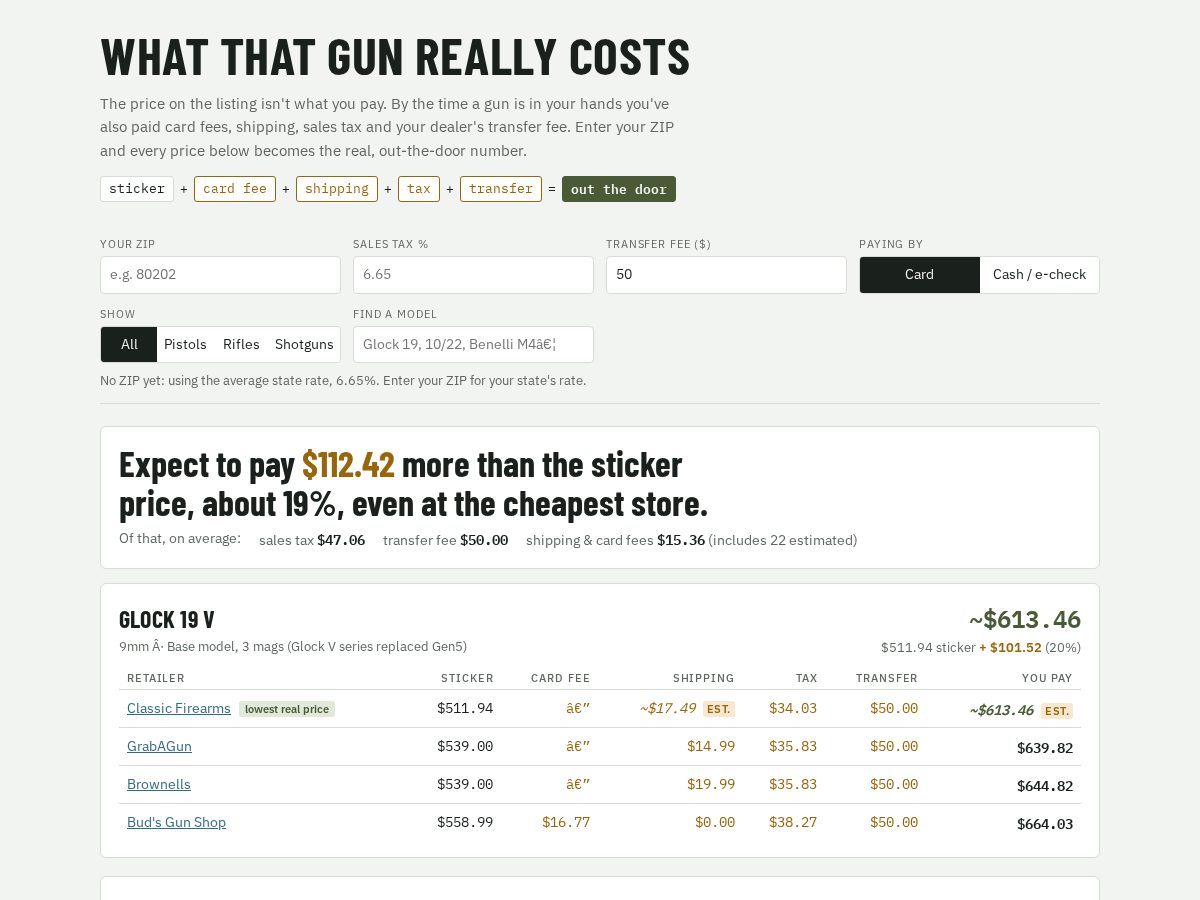 Landing-page snapshot of citizensarmorer.com