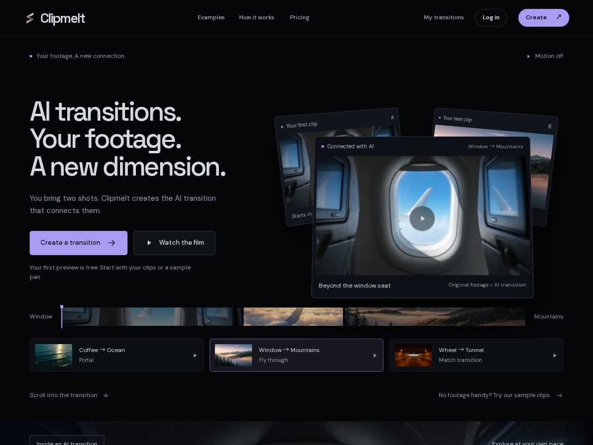 Landing-page snapshot of clipmelt.com