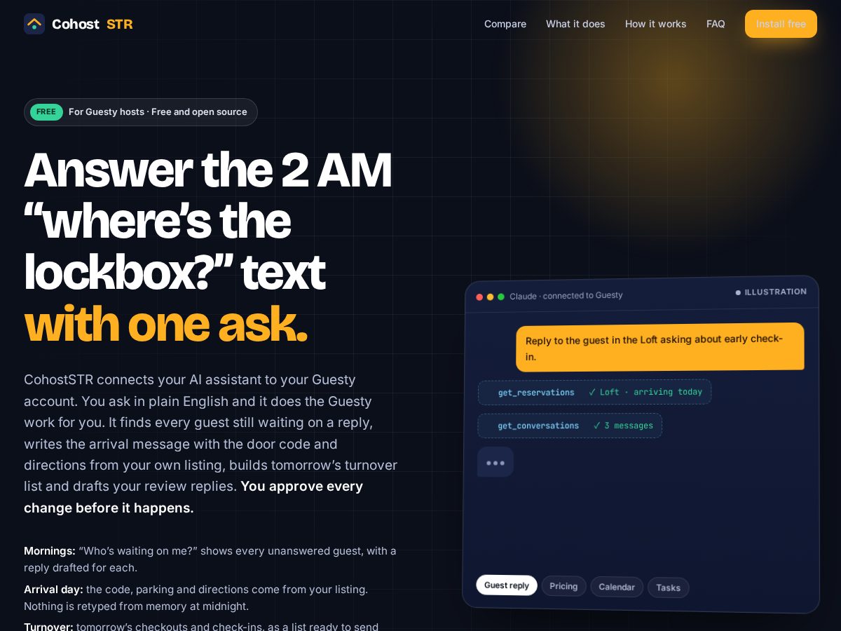 Landing-page snapshot of cohoststr.com