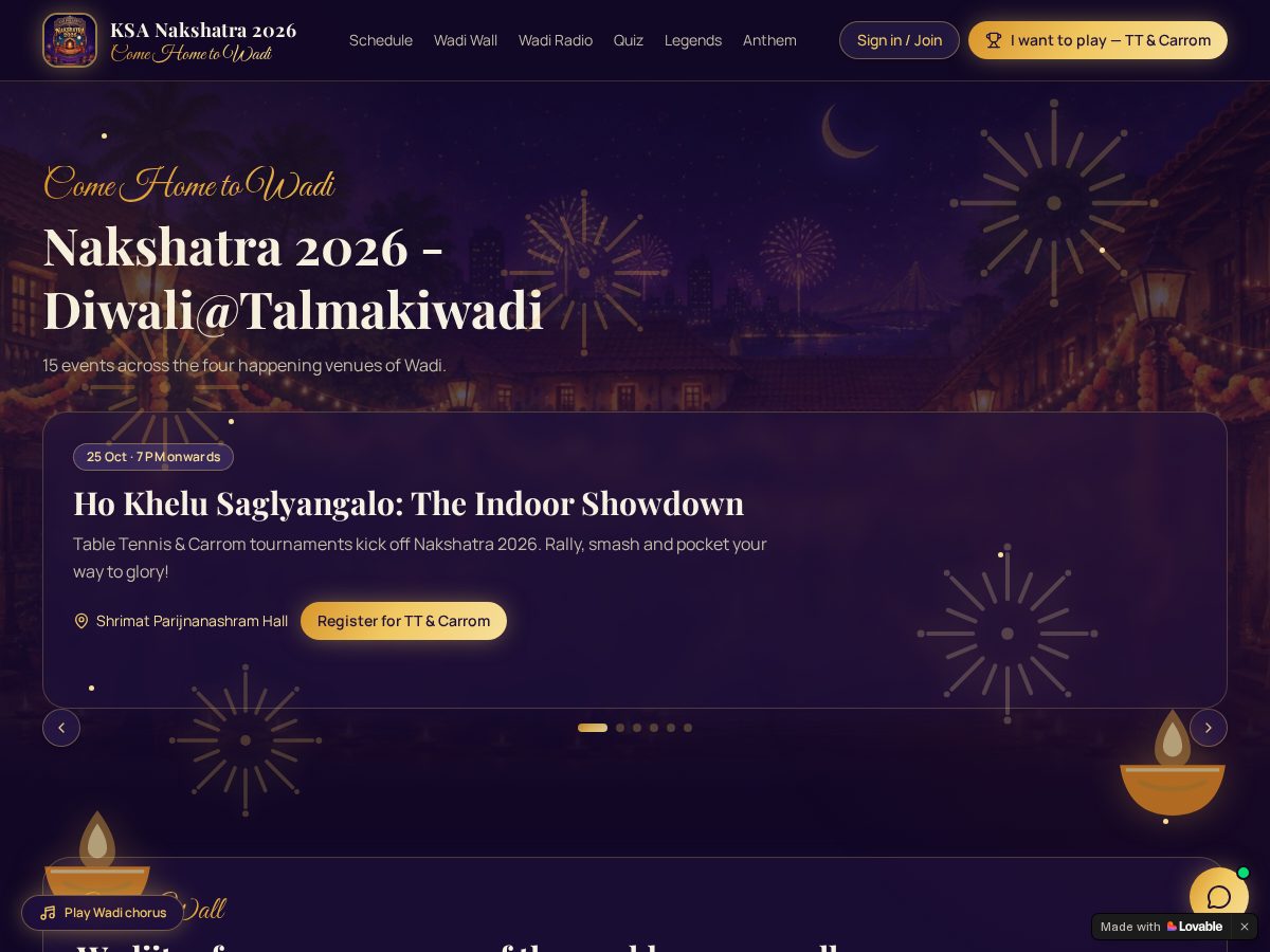 Landing-page snapshot of comehometowadi.com