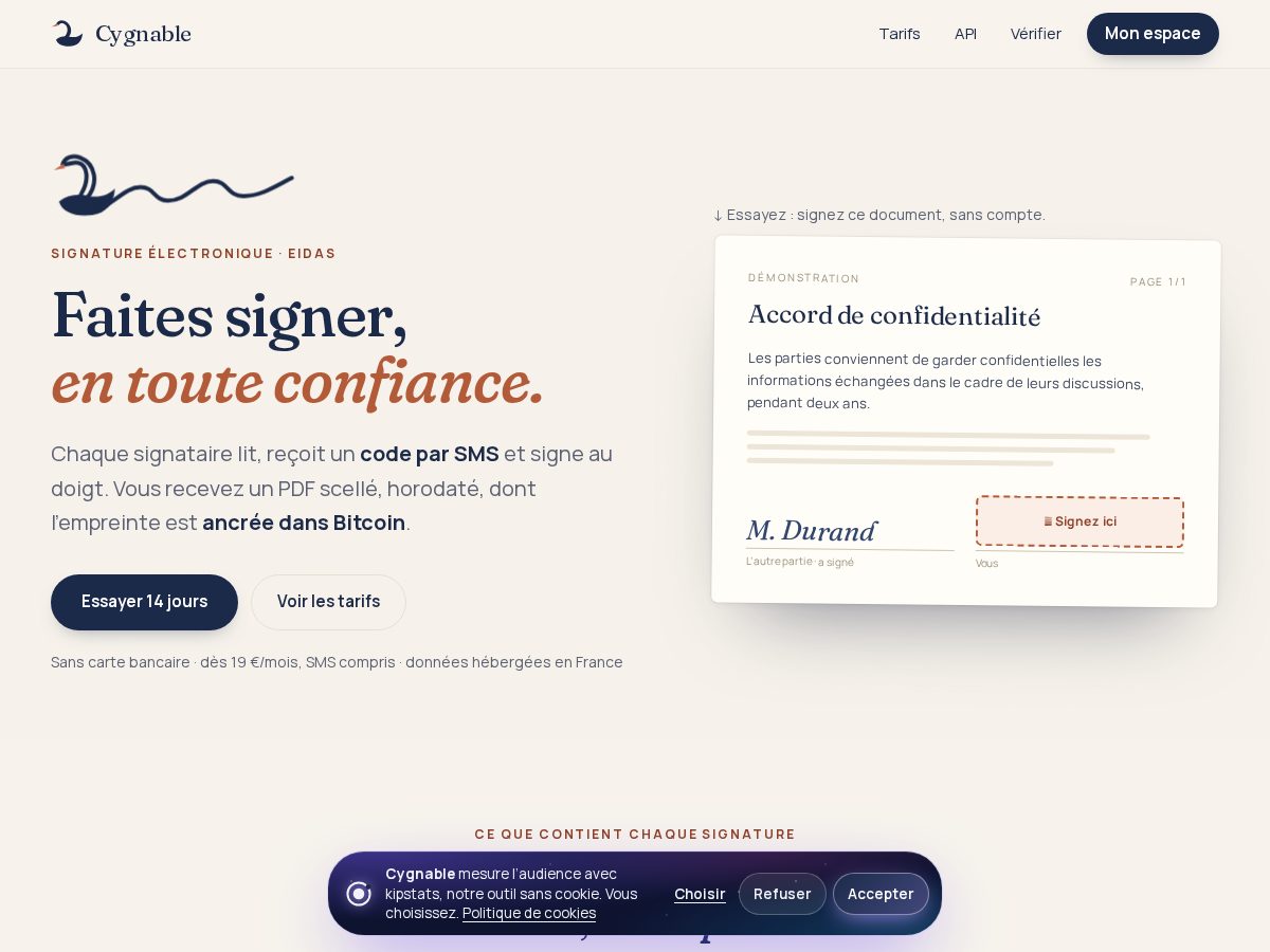 Landing-page snapshot of cygnable.com