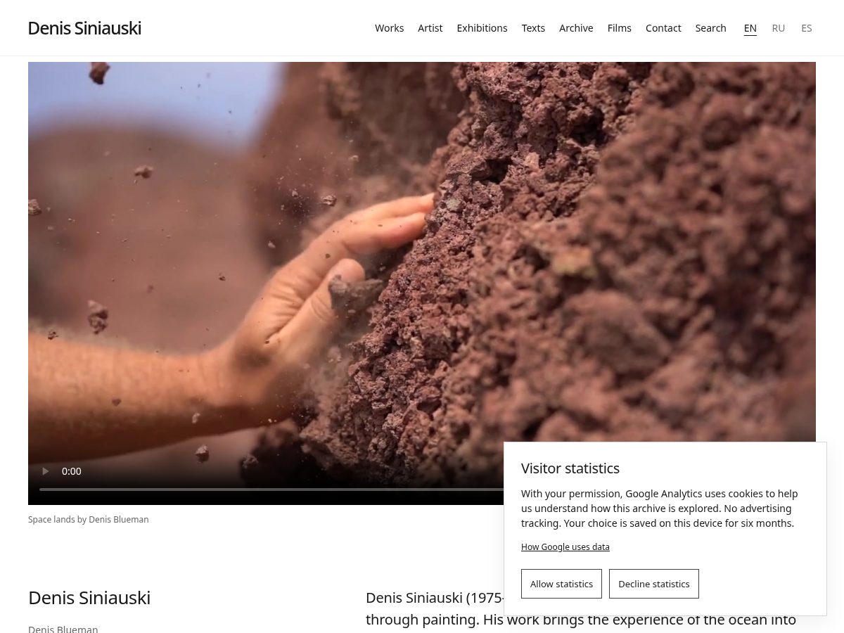 Landing-page snapshot of denissiniauski.com