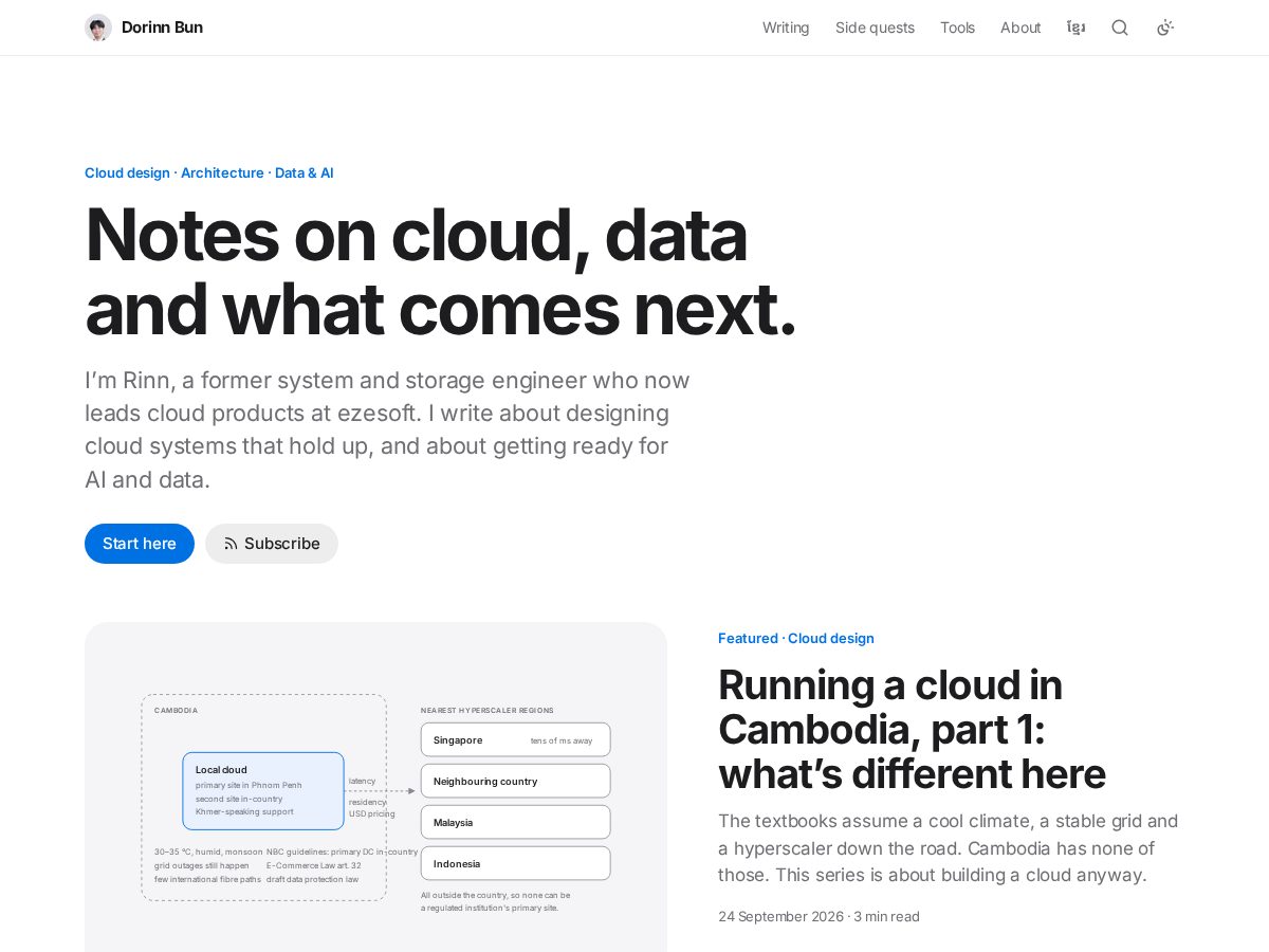 Landing-page snapshot of dorinnbun.com